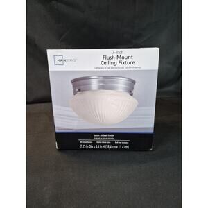 Mainstays 7 Inch Flush Mount Ceiling Fixture. New ,, Never Used..